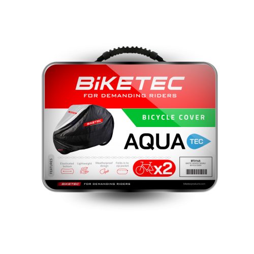 BIKETEC VODEODOLNÝ OBAL AQUATEC NA DVA BICYKLE ČIERNA/Sivá VEĽKOSŤ M