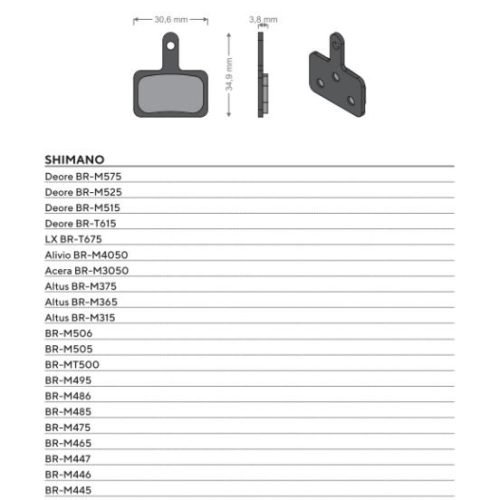 BRENTA BICYKLE CYKLISTICKÉ BRZDOVÉ OBLOŽENIE SINTROVÉ METALICKÉ MTB / CESTNÉ / ELEKTRICKÉ VHODNÉ MAGURA MT 5, MT 7 (NA VŠETKY NEREZOVÉ DISKY)