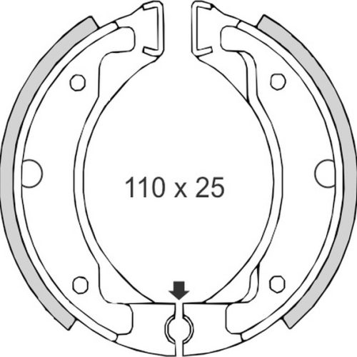 BRENTA BRZDOVÉ ČELISTY YAMAHA DT50MX/R DT80 PW80 SR125 (110×25) (FT 0304)