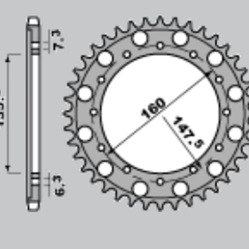 CHT ZADNÉ KOLO 1507 54 ERGAL FANTIC MOTOR 50/80/125/200 ’84-’96 ENDURO TRIAL , BETA MOTOR 125 ’09, ’86-’90 125 TRIAL ENDURO/TRIAL (1507-54)