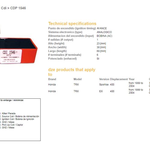 DZE ELEKTRYKA DZE ZAPAĽOVACÍ MODUL CDI HONDA TRX400EX 99-04, SPORTRAX 99-04 (TUNING)