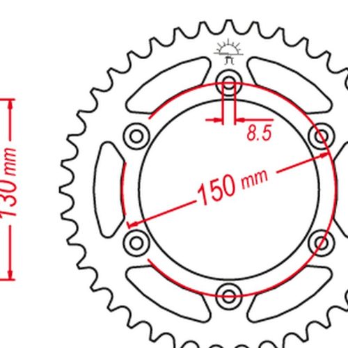 GROSSKOPF AKCIA ZADNÉ OZUBENÉ KOLO HLINÍKOVÁ ČIERNA FARBA 270 51 (27050) YAMAHA YZ/YZF ’99-’21, WRF ’01-’21 (JTR251.51) (REŤAZ 520)