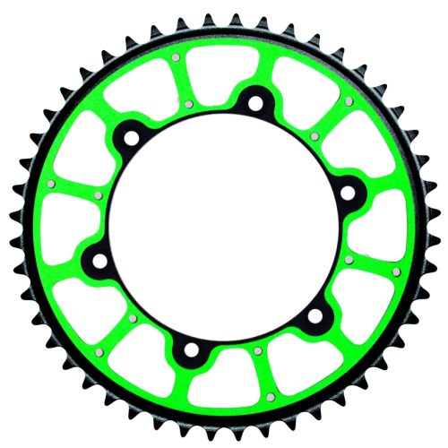 GROSSKOPF ZADNÉ OZUBENÉ KOLO PRO EXTREME (OCEL A HLINÍK – DUAL RING / STEALTH) 489 48 (48948) KAWASAKI KX/KXF, SUZUKI RMZ ’04-’06 (JTR460.48) (REŤAZ 520) ZELENÁ