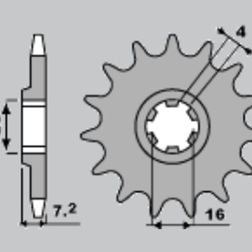 JR Predné ozubené koleso 413 12 SUZUKI RMX 50/ TS 50