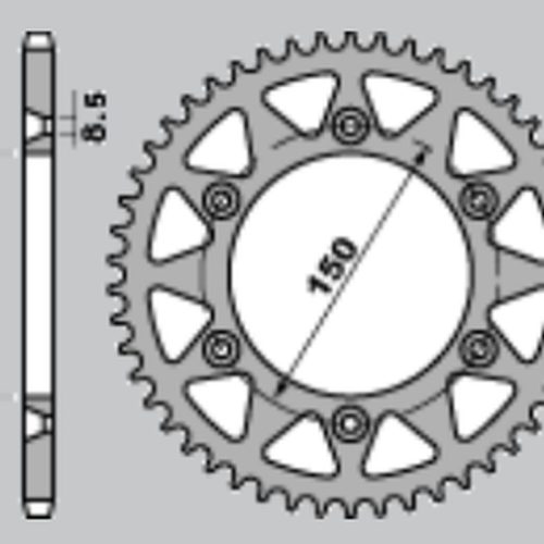 JR  ZADNÉ OZUBENÉ KOLO HLINÍKOVÉ T7075 (ERGAL) 270 51 (27051 YAMAHA YZ/YZF ’99-’18 WRF ’01-’18 (JTR251.51) (REŤAZ. 520) ZLATÁ FARBA