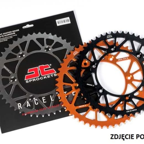 JT OZUBENÉ KOLESO ZADNÁ 899 49 HLINÍKOVÁ RACELITE KTM SX/EXC/LC4 (91-21) (89949JTA) (JTR897.49) (REŤAZ 520) ČIERNA