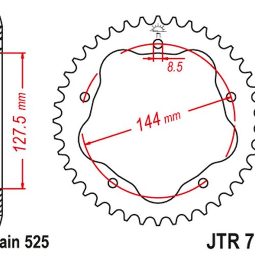 JT OZUBENÉ KOLESO ZADNÁ 4320 36 DUCATI 848/916/996/1000/1100 (POTREBUJE ADAPTÉR JTA750B) (432036JT) (REŤAZ 525)