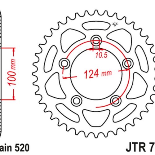 JT OZUBENÉ KOLESO ZADNÁ 4444 48 DUCATI PANIGALE 899 14-15, SCRRAMBLER 800 15-18 (-2) (444448JT) (REŤAZ.520)