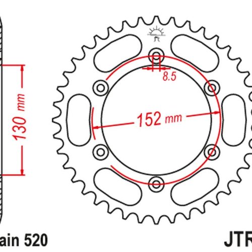 JT OZUBENÉ KOLESO ZADNÉ 4500 51 BMWG 450X ’08-11 (450051JT) (REŤAZ 520)