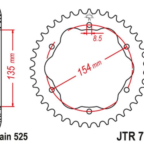 JT OZUBENÉ KOLESO ZADNÉ 4522 39 DUCATI MONSTER 1200/S ’14-20, PANIGALE 1103 ’18, PANIGALE 1199/1299 ’12-19, DIAVEL 1198 ’11-18 (JTA760B ALEBO ADAPTER 5JTED2 NED5CHAIN 9JTED270B )