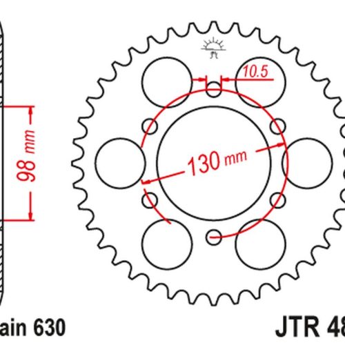 JT OZUBENÉ KOLESO ZADNÝ 483 33 KAWASAKI Z 900 ’73-76′ (48333JT) (REŤAZ.630)