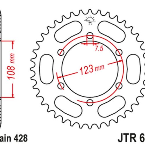 JT OZUBENÉ KOLESO ZADNÁ 707 49 CAGIVA 50 PRIMA SUPER SPORTS 92-95 (70749JT) (REŤAZ 520)