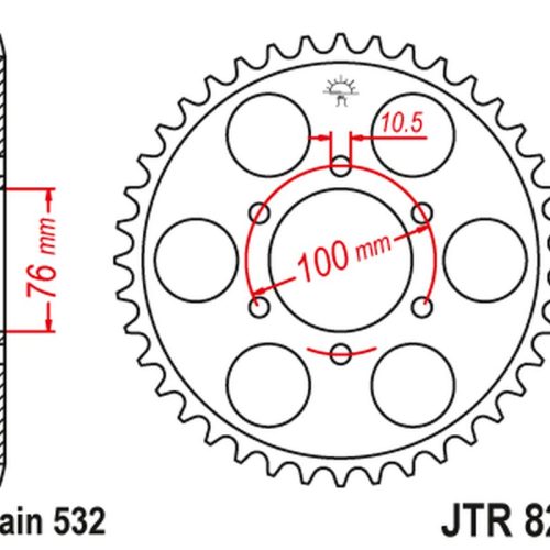 JT OZUBENÉ KOLESO ZADNÝ 806 52 SUZUKI GSX 1100F ’88-96 (80652JT) (REŤAZ 532)