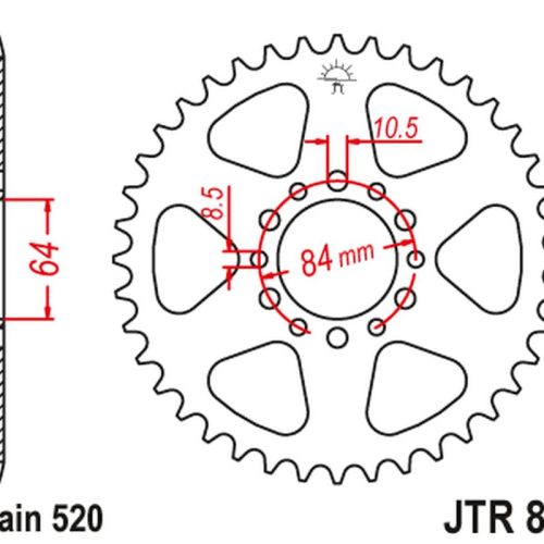 JT OZUBENÉ KOLESO ZADNÝ 811 39 SUZUKI TC 125/185 ’73-77, TS 185 ’71-84 (81139JT) (REŤAZ 520)