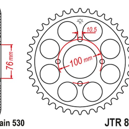 JT OZUBENÉ KOLESO ZADNÝ 817 46 SUZUKI GSX 600F ’85-88 (81746JT) (REŤAZ 530)