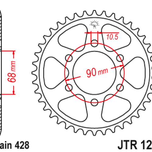 JT OZUBENÉ KOLESO 4733 48 ZADNÁ HONDA CB 125R ’18-’21 (REŤAZ 428)