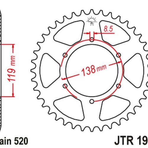 JT OZUBENÉ KOLESO ZADNÝ 213 50 HUSABERG FC/FE/MX 350/400/499/501/600 ’92-99′ (21350JT) (REŤAZ.520) – STIAHNUTÉ Z PONUKY