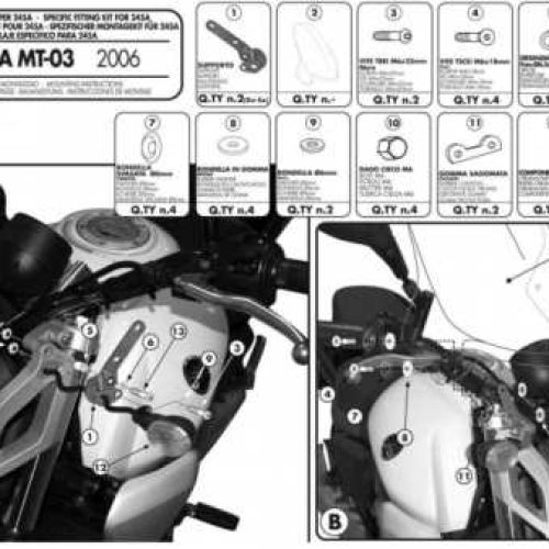 KAPPA MONTÁŽ NA OKNO 245A, 245N, 246 YAMAHA MT 03 600 (06-14)