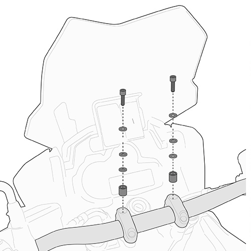 KAPPA MONTÁŽNA SADA PRE INTELIGENTNÚ TYČ DUCATI / HONDA / KAWASAKI / BENELLI / KAWASAKI / SUZUKI