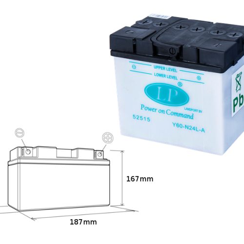 LANDPORT BATÉRIA Y60-N24L-A 12V 24AH 185X125X176 UDRŽOVAteľná – BEZ ELEKTROLYTU (2)