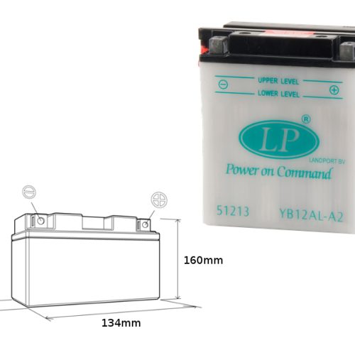 LANDPORT BATÉRIA YB12AL-A2 12V 12AH 135X81X161 (GB12ALA) ÚDRŽBA – BEZ ELEKTROLYTU (5)