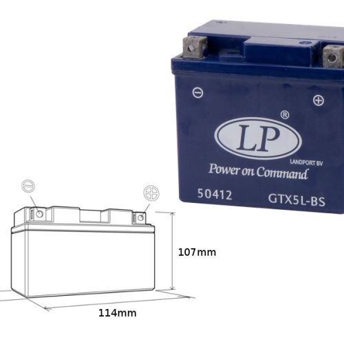 LANDPORT GÉLOVÁ BATÉRIA GTX5-3 12V 4,5AH 114X71X107 BEZÚDRŽBOVÁ – ZAPLAVENÁ – NAHRADÍ GTX5LBS L (6)