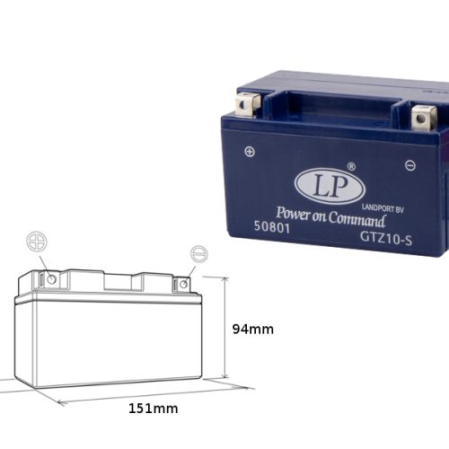 LANDPORT BATÉRIA GÉLOVÁ GTZ10-S 12V 8,6AH 150X86X95 BEZÚDRŽBOVÁ – ZAPLAVENÁ (4)