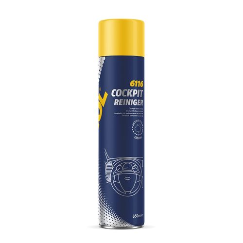 MANNOL COCKPIT PLAK REINIGER CITRON – SPREJ NA ČISTENIE KOKPITU, CITRÓNOVÁ VÔŇA 650ML (6116) (24)