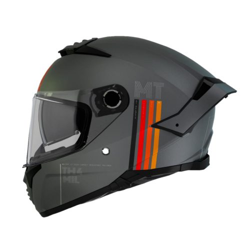 MT HELMETS MT 2023 INTEGRÁLNA PRILBA THUNDER 4 SV MIL C2 MATNÁ ŠEDÁ FARBA SIVÁ/ČIERNA/ČERVENÁ/ORANŽOVÁ MAT VEĽKOSŤ S