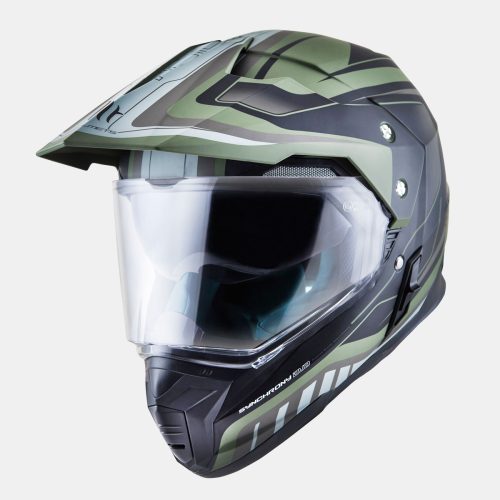 MT HELMETS PRILBA MT PROMOTION PR. OFFROAD DUAL SYNCHRONY DUOSPORT (DUAL) TOURER S RÝCHLOSŤOU A ZLOŽENÍM ZELENÁ/ČIERNA FARBA VEĽKOSŤ S