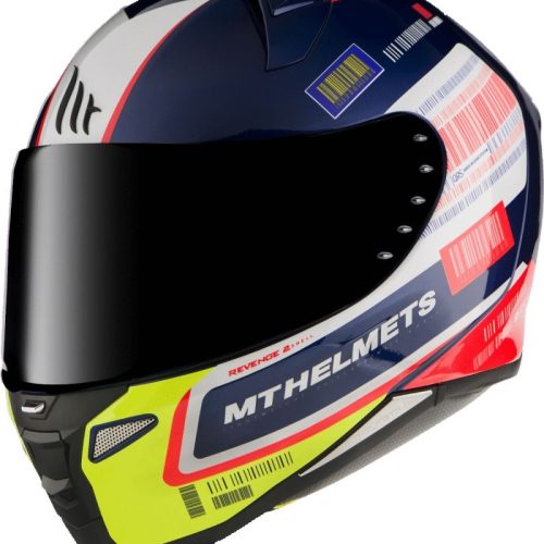 MT HELMETS MT  INTEGRÁLNA PRILBA REVENGE 2 RS A0 LESK PEARL MODRÁ FARBA MODRÁ/BIELA/ŽLTÁ FLUO VEĽKOSŤ XS (PRIEHĽADNÝ ŠTÍT)