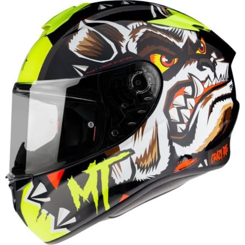 MT HELMETS MT PROMOTION TARGO CRAZYDOG G3 INTEGRÁLNA PRILBA LESK FLUOR ŽLTÁ ČIERNA/BIELA/FLUO ŽLTÁ VEĽKOSŤ M