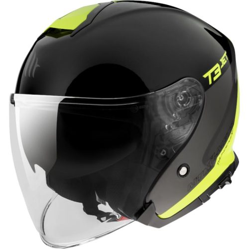 MT HELMETS MT PROMOTION JET OTVORENÁ PRILBA S BLEND THUNDER 3 SV JET XPERT C3 LESK FLUOR ŽLTÁ FARBA ČIERNA/FLUO ŽLTÁ VEĽKOSŤ M