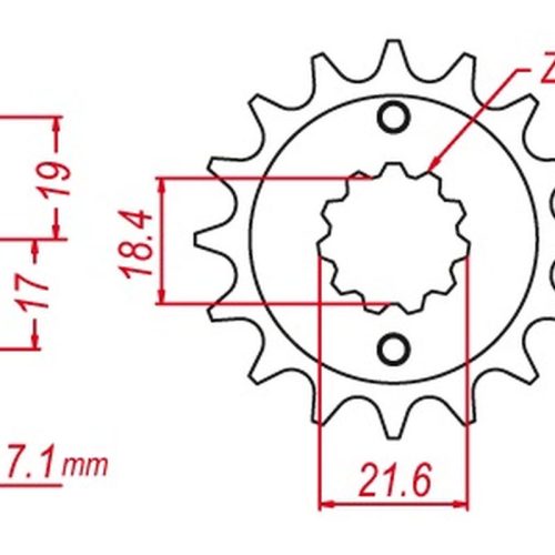 MTX DIELY PREDNÉ OZUBENÉ KOLO HORNET 2260 14 (2160 14) SUZUKI RMZ 450 ’13-’20 SAMOČISTENIE (JTF1443.14SC) (REŤAZ 520)