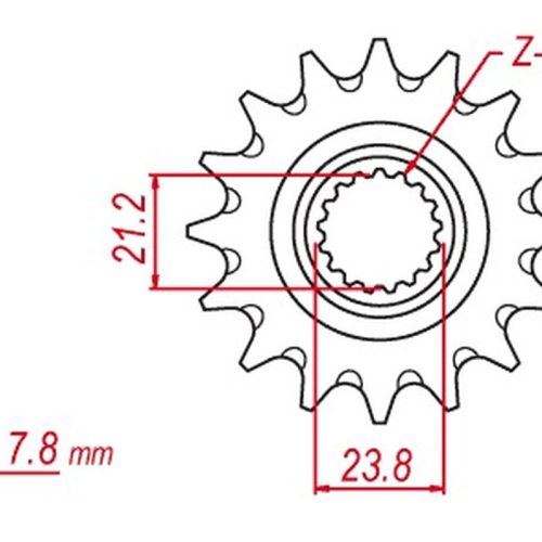 MTX DIELY PREDNÉ OZUBENÉ KOLO HORNET 2320 14 HONDA CRF 250R 18-19 SAMOČISTENIE (JTF1344.14) (REŤAZ 520)