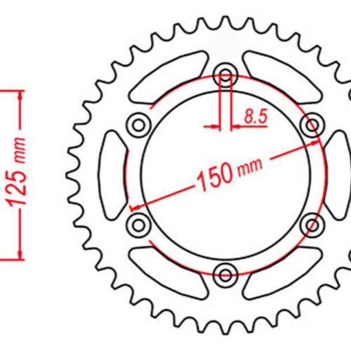 MTX DIELY ZADNÉ OZUBENÉ KOLO RAPTOR 899 50 KTM SX/EXC ULTRALIGHT SAMOČISTENIE (JTR897.50SC) (REŤAZ 520)