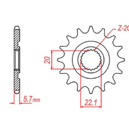 MTX DIELY 2023/03 PREDNÉ OZNAČENIE 2103 12 YAMAHA YZF 250 ’01-’17, WR 250F ’01-’17 (JTF1590.12) (REŤAZ 520) (JTF1590.12)