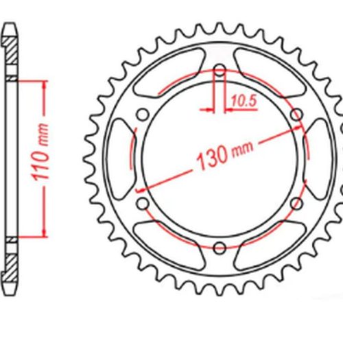 MTX DIELY 2023/03 ZADNÉ OZNAČENIE 241 47 YAMAHA R1 ’09-’14, FZ6 ’04-’09, R6 ’03-’10 (+1) (JTR479.47) (REŤAZ 530)