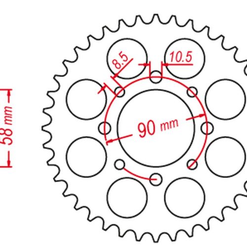 MTX DIELY 2023/03 ZADNÉ KOLO 279 45 HONDA XL 125V VARADERO ’01-’13 (JTR273.45) (NÁHRADA ZA 4668 45) (REŤAZ 520)