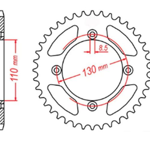 MTX DIELY 2023/03 ZADNÉ KOLO 4306 49 HONDA CR 80/85 ’85-’07 (JTR215.49) (REŤAZ 420)