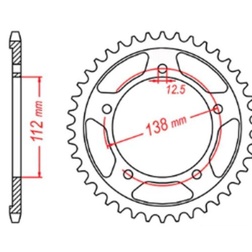 MTX DIELY 2023/03 ZADNÉ KOLO 4350 40 HONDA CB 500 ’94-’03, CB 750F ’93-’03 (JTR1332.40) (REŤAZ 525)