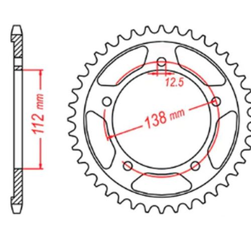 MTX DIELY 2023/03 ZADNÉ KOLO 4357 43 HONDA CB 600 HORNET ’07-’13, CBR 600F ’97-’98, ’11-’14, CBF 600 ’04-’07 (JTR1304.45) (JTR1304.45)