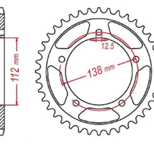 MTX DIELY 2023/03 ZADNÉ KOLO 4384 43 HONDA NC 700/750S ’12-’19, NC 700/750X ’12-’19 (JTR1316.43) (REŤAZ. 520)