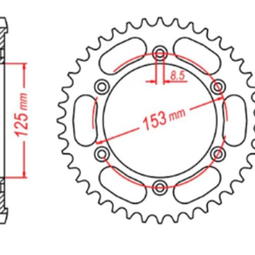 MTX DIELY 2023/03 ZADNÉ KOLO 4547 54 HONDA XR 125L ’03-’07 (JD19) (JTR1258.54) (REŤAZ 428)