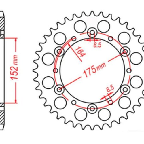 MTX DIELY 2023/03 ZADNÉ OZNAČENIE 856 42 YAMAHA TT600R ’98-’03, TT600S ’93-’95, YFZ 350 BANSHEE`89-06 (JTR853.42) (REŤAZ 520)