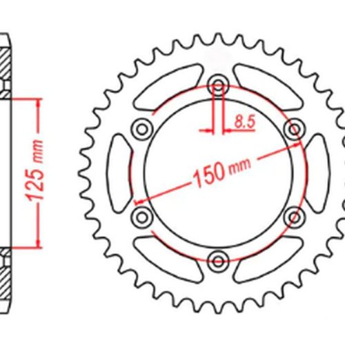 MTX DIELY 2023/03 ZADNÉ KOLO 899 40 KTM SX/EXC (JTR897.40) (REŤAZ 520)