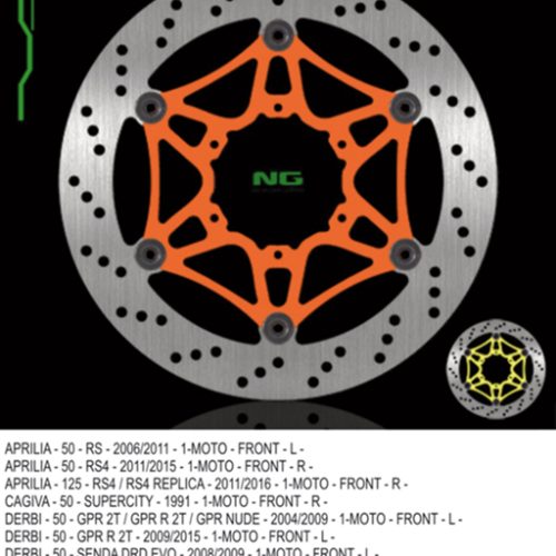 NG PREDNÝ BRZDOVÝ KOTÚČ APRILIA RS 50/125 ’11-’14 (RS4), RS50 ’07-’08, DERBI 50/80/125 (300X90X4) (6X6,5MM)
