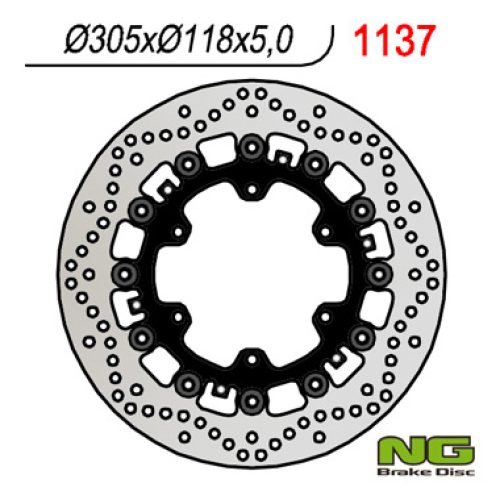 NG PREDNÝ BRZDOVÝ KOTÚČ BMW K1100LT/RS ’89-00, R1100GS/R ’93-94, R1100R/RT/RS ’92-01 (305x118x5MM) (6X9,0MM) PLÁVAJÚCI