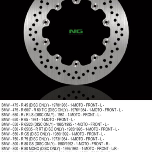 NG BRZDOVÝ KOTÚČ PREDNÝ BMW R45/60/65/75/80/90/100 (260X144X5) 10 OTVOROV PRIEM.