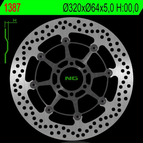 NG PREDNÝ BRZDOVÝ KOTÚČ BMW S 1000R/RR/XR 13-18, MOTO GUZZI CALIFORNIA 1400 13-18 (320X64X5,0MM) (6X8,5MM) VLNY (MONTOVANÝ NA PREZENTAČNÉ ÚČELY – ZNAČKY SKRUTKOV)